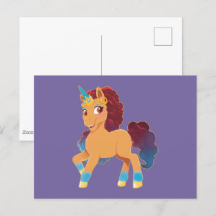 Afro Unicorn Divine Prancing Vykort