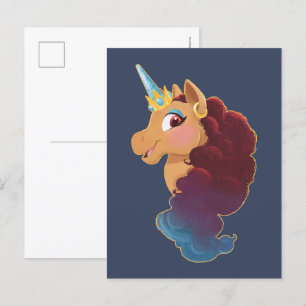 Afro Unicorn Divine the Unicorn Vykort