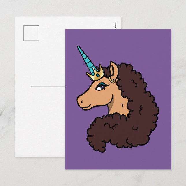 Afro Unicorn | Divine Vykort (Fram/baksida)