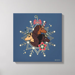 Afro Unicorn Festive Helgdag Magic Canvastryck