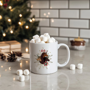 Afro Unicorn Festive Helgdag Magic Kaffemugg