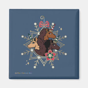 Afro Unicorn Festive Helgdag Magic Magnet