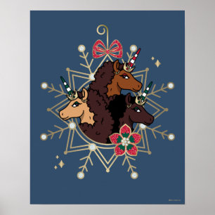 Afro Unicorn Festive Helgdag Magic Poster