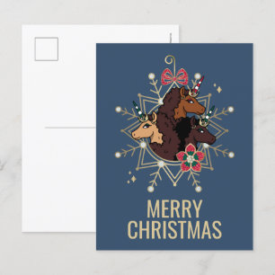 Afro Unicorn Festive Helgdag Magic Vykort