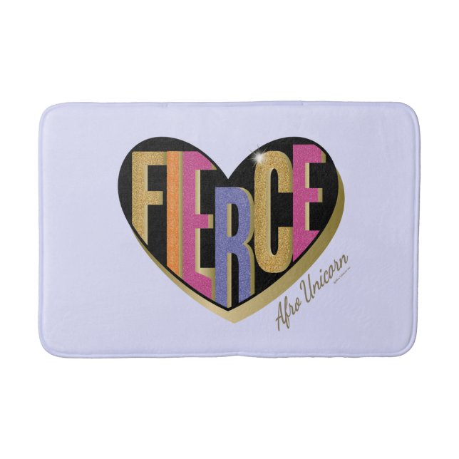 Afro Unicorn Fierce Heart Design Badrumsmatta (Framsidan)