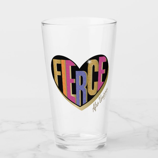 Afro Unicorn Fierce Heart Design Glaskopp (Framsida)