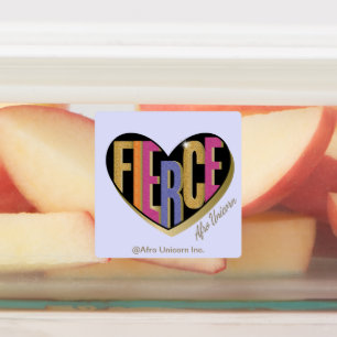 Afro Unicorn Fierce Heart Design Klistermärke