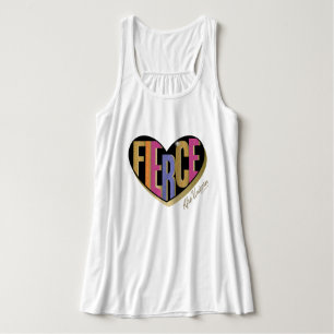 Afro Unicorn Fierce Heart Design Linne Med Racerback