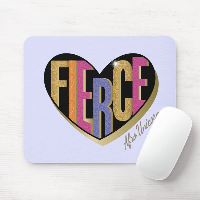 Afro Unicorn Fierce Heart Design Musmatta (Med mus)