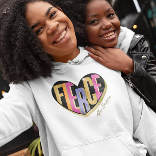 Afro Unicorn Fierce Heart Design T Shirt