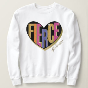 Afro Unicorn Fierce Heart Design T Shirt