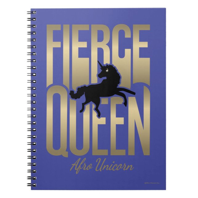 Afro Unicorn Fierce Queen Anteckningsbok (Framsidan)