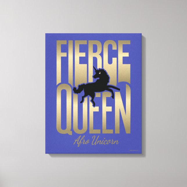 Afro Unicorn Fierce Queen Canvastryck (Framsida)
