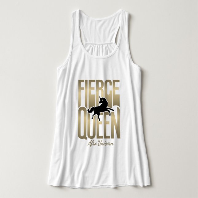 Afro Unicorn Fierce Queen Linne Med Racerback (Design framsida)