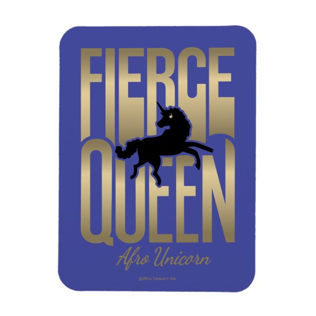 Afro Unicorn Fierce Queen Magnet (Vertikal)