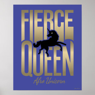 Afro Unicorn Fierce Queen Poster