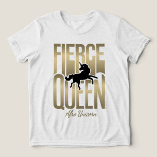 Afro Unicorn Fierce Queen T Shirt