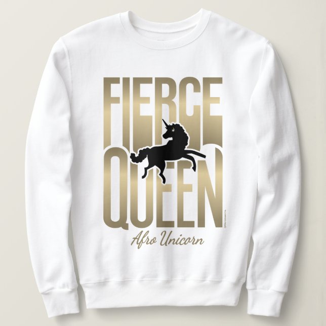 Afro Unicorn Fierce Queen T Shirt (Design framsida)