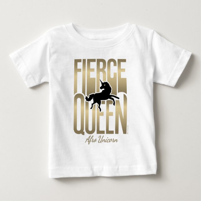 Afro Unicorn Fierce Queen T Shirt (Framsida)