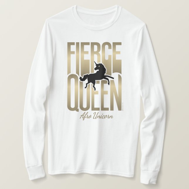 Afro Unicorn Fierce Queen T Shirt (Design framsida)