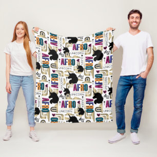 Afro Unicorn fold Mönster Fleecefilt