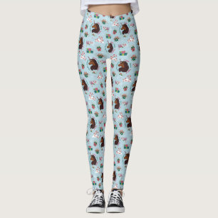 Afro Unicorn Helgdag Mönster Leggings