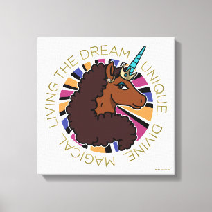 Afro Unicorn Living of Dream Design Canvastryck