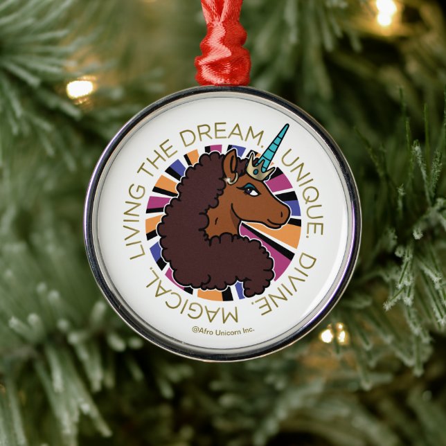 Afro Unicorn Living of Dream Design Julgransprydnad Metall (Träd)