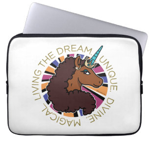 Afro Unicorn Living of Dream Design Laptop Fodral