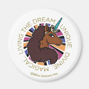 Afro Unicorn Living of Dream Design Magnet