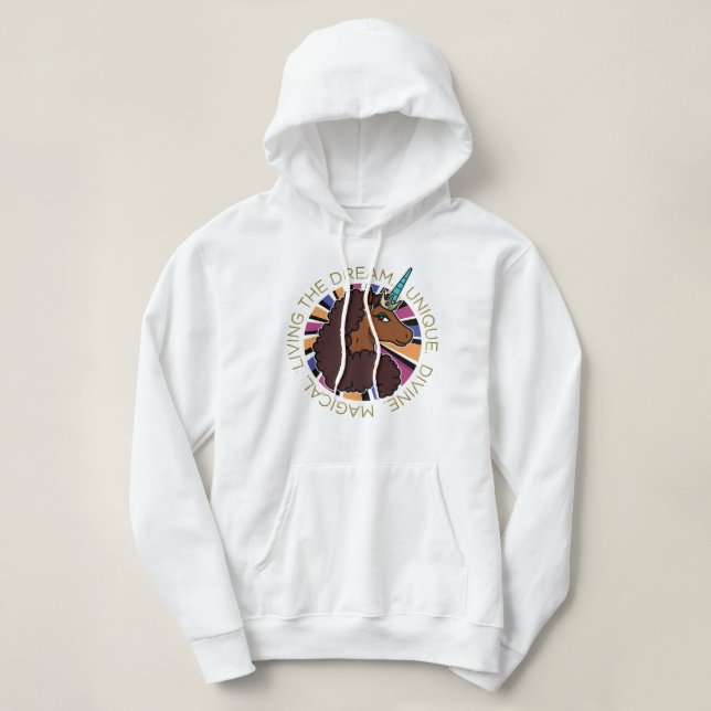 Afro Unicorn Living of Dream Design T Shirt (Design framsida)
