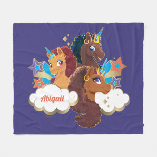 Afro Unicorn "Made of Magic" Trio Design Fleecefilt