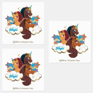 Afro Unicorn "Made of Magic" Trio Design Klistermärke