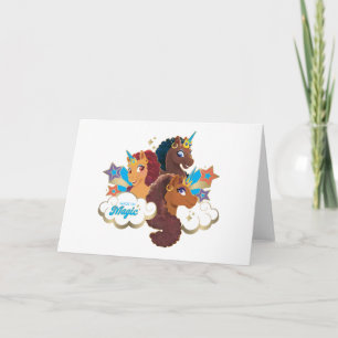 Afro Unicorn "Made of Magic" Trio Design Kort