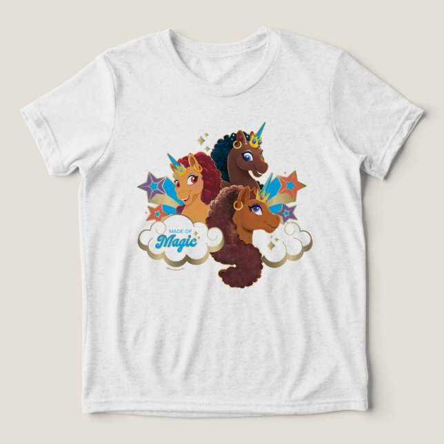 Afro Unicorn "Made of Magic" Trio Design T Shirt (Design Framsida)