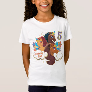 Afro Unicorn   Magic Birthday Girl T Shirt