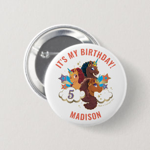 Afro Unicorn   Magic Girls Birthday Knapp