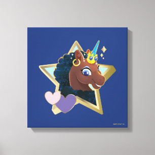 Afro Unicorn Magic Star Canvastryck