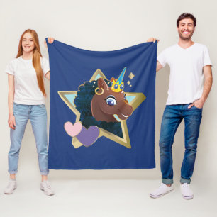 Afro Unicorn Magic Star Fleecefilt