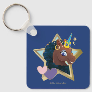 Afro Unicorn Magic Star Nyckelring