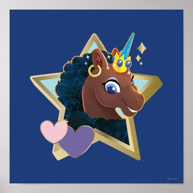 Afro Unicorn Magic Star Poster (Framsidan)