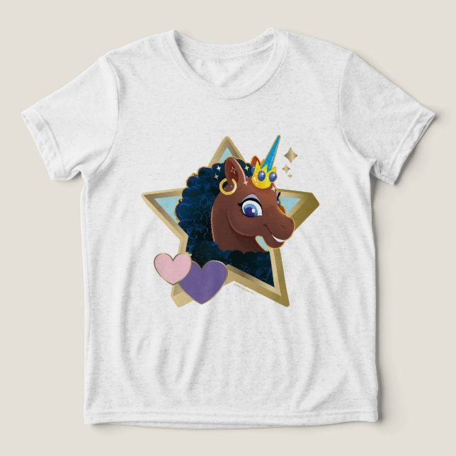Afro Unicorn Magic Star T Shirt (Design Framsida)