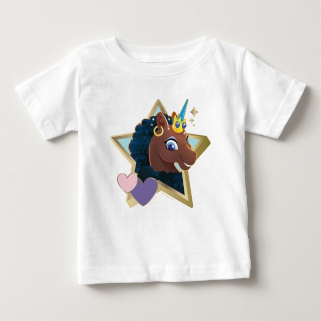 Afro Unicorn Magic Star T Shirt (Framsida)