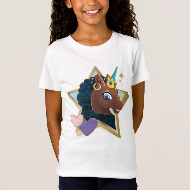 Afro Unicorn Magic Star T Shirt (Framsida)