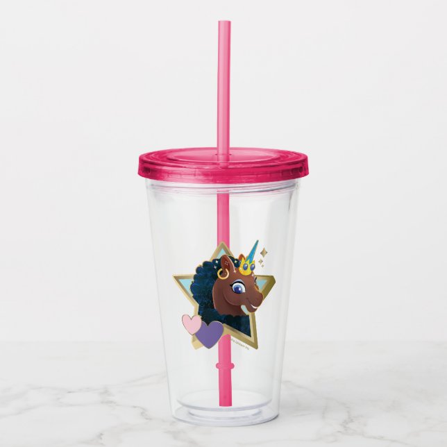 Afro Unicorn Magic Star Take Away Mugg (Framsida)