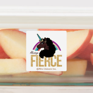 Afro Unicorn Magisk - alltid häftig Klistermärke