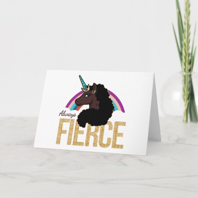 Afro Unicorn | Magisk - alltid häftig Kort (Framsida)