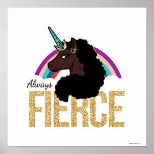 Afro Unicorn   Magisk - alltid häftig Poster