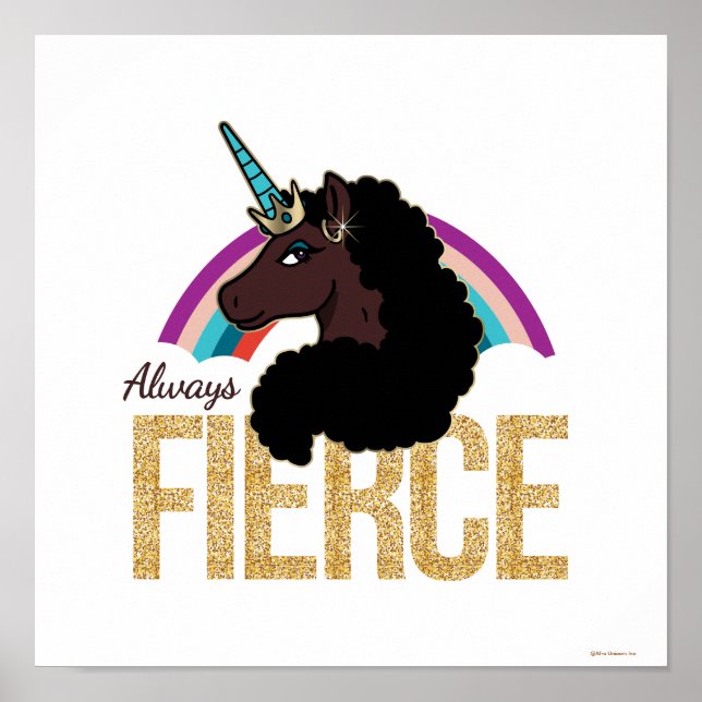Afro Unicorn | Magisk - alltid häftig Poster (Framsidan)