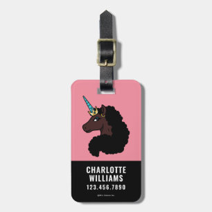 Afro Unicorn Magisk Bagagebricka
